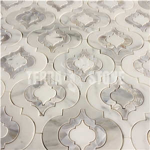 Arabesque Shell Mother Of Pearl Tile Marble Waterjet Mosaic