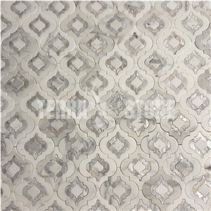 Arabesque Shell Mother Of Pearl Tile Marble Waterjet Mosaic