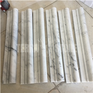 Bianco Carrara White Marble Chair Rails Molding Bianco Carrara White Marble Chair Rails Molding
