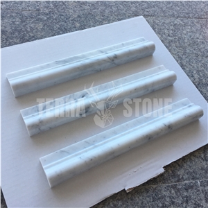 Bianco Carrara White Marble Chair Rails Molding