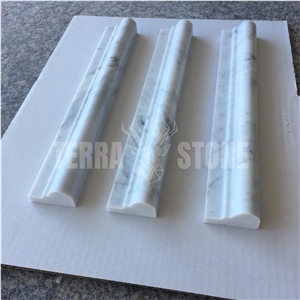 Bianco Carrara White Marble Chair Rails Molding
