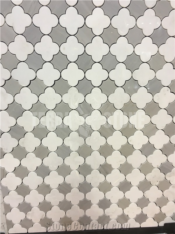 Bianco Carrara White Marble Waterjet Hexagon Mosaic Tile