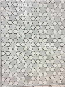 Bianco Carrara White Marble Waterjet Hexagon Mosaic Tile