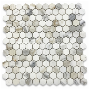 Calacatta Gold Marble 1 Inch Hexagon Mosaic Tile Calacatta Gold Marble 1 Inch Hexagon Mosaic Tile