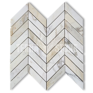 Calacatta Gold Marble 1X4 Chevron Mosaic Tile Honed Calacatta Gold Marble 1X4 Chevron Mosaic Tile Honed