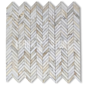 Calacatta Gold Marble 1X4 Chevron Mosaic Tile Honed