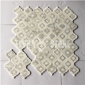 Calacatta Marble Mix Mother Of Pearl Waterjet Mosaic