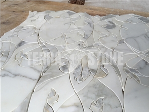Calacatta Marble Mother Pearl Shell Waterjet Mosaic Tile