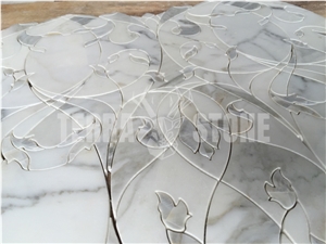 Calacatta Marble Mother Pearl Shell Waterjet Mosaic Tile