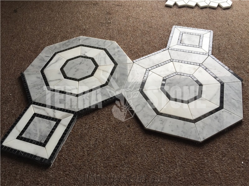 Carrara Marble White Natural Stone Hexagon Mosaic Tile