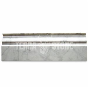 Carrara White Marble 4X12 Baseboard Crown Molding