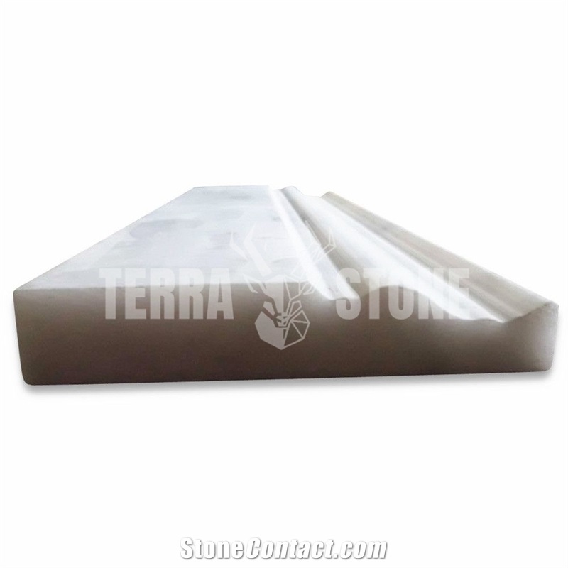 Carrara White Marble 4X12 Baseboard Crown Molding