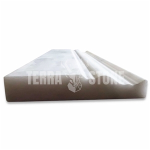 Carrara White Marble 4X12 Baseboard Crown Molding