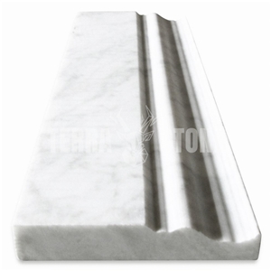 Carrara White Marble 4X12 Baseboard Crown Molding