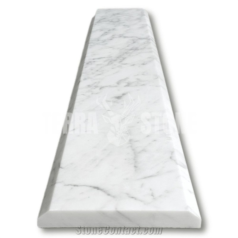 Carrara White Marble 6X36 Saddle Threshold Beveled Tile