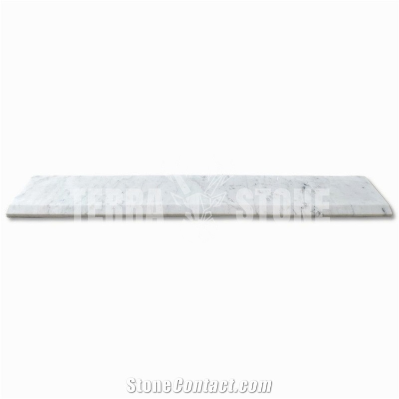 Carrara White Marble 6X36 Saddle Threshold Single Beveled