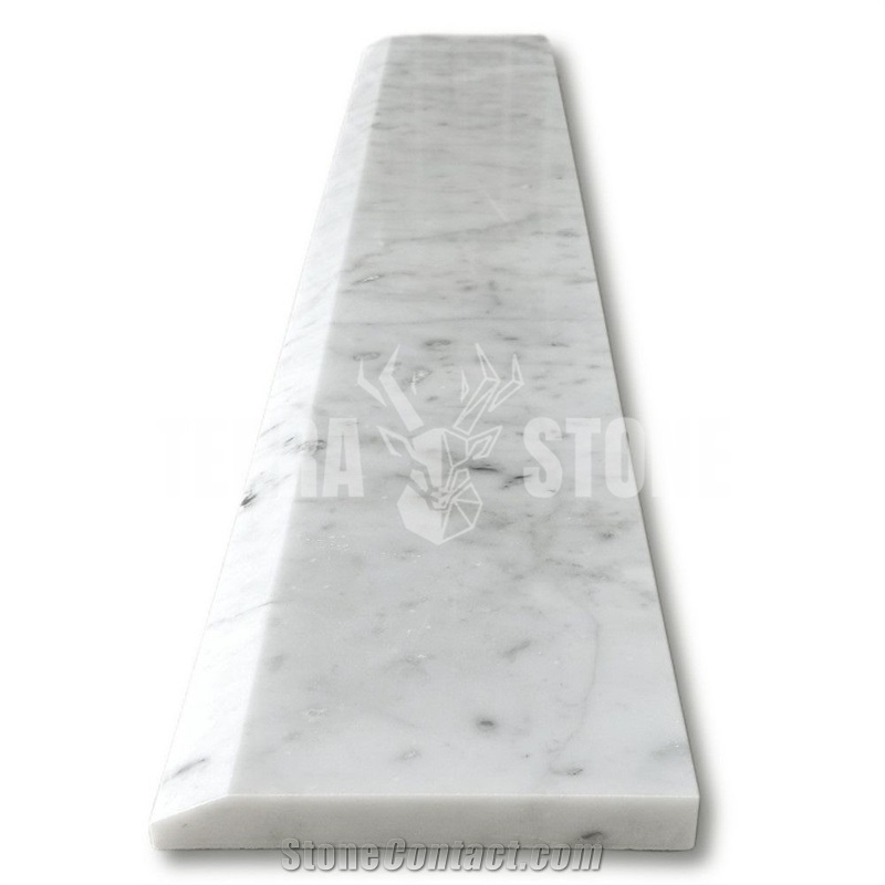 Carrara White Marble 6X36 Saddle Threshold Single Beveled
