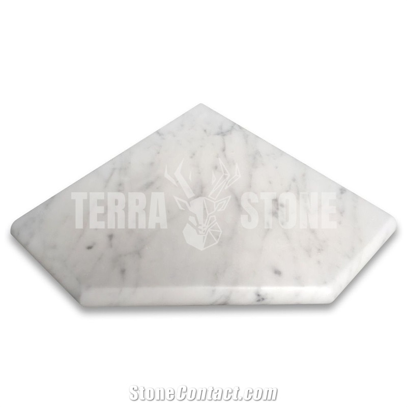 Carrara White Marble 8X8 Diamond Shower Corner Shelf