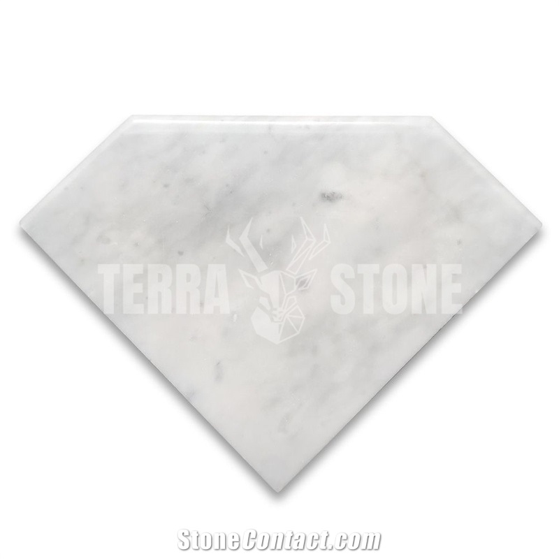 Carrara White Marble 8X8 Diamond Shower Corner Shelf