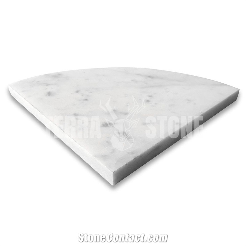 Carrara White Marble 9X9 Shower Corner Shelf Caddy Bullnose