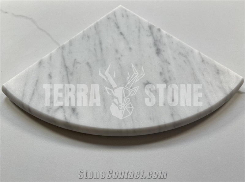 Carrara White Marble 9X9 Shower Corner Shelf Caddy Bullnose