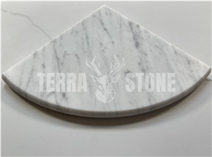 Carrara White Marble 9X9 Shower Corner Shelf Caddy Bullnose