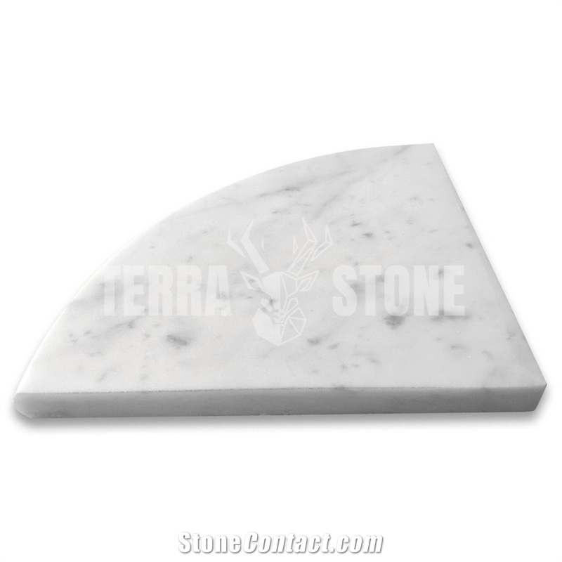 Carrara White Marble 9X9 Shower Corner Shelf Caddy Bullnose