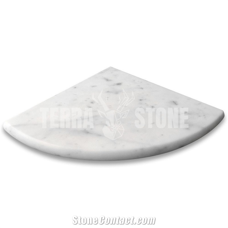 Carrara White Marble 9X9 Shower Corner Shelf Caddy Bullnose