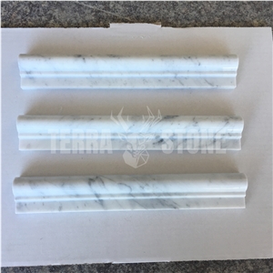 Carrara White Marble Chair Rail Molding Wall Border