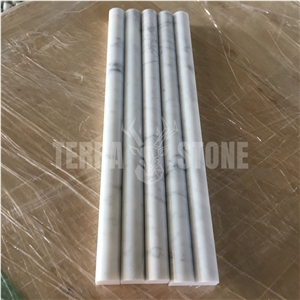 Carrara White Marble Liner Mouldings Pencil Bullnose