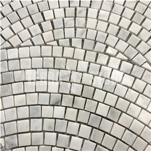 Carrara White Marble Mosaic Big Fan Pattern Fish Scale Tile