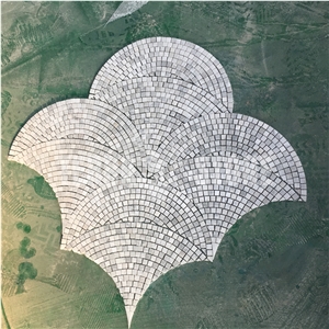 Carrara White Marble Mosaic Big Fan Pattern Fish Scale Tile