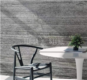China Milky Way Wood Grain Marble Slab And Tile Polished