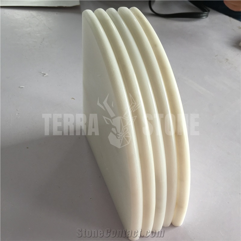 China White Onyx Corner Shelf For Bathroom Shower