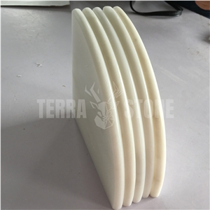 China White Onyx Corner Shelf For Bathroom Shower