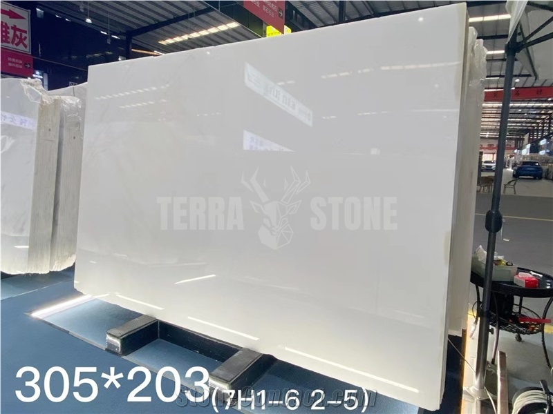 Chinese Pure White Onyx Polished Jade Slabs Wall Tiles
