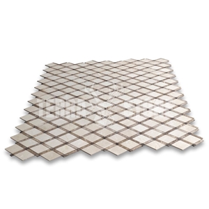 Crema Marfil Marble Diamond Lattice Mosaic Tile Waterjet