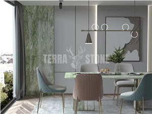 Dandong Ming Green Marble Slab Fantastic Exotic Tile