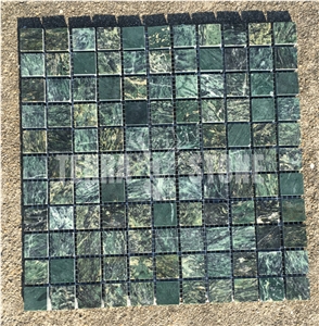 Dark Green Marble 1"X1" Square Bathroom Mosaic Tile