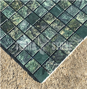 Dark Green Marble 1"X1" Square Bathroom Mosaic Tile