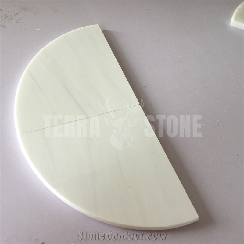 Dolomite White Marble Corner Shelf For Bathroom