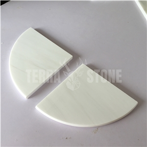Dolomite White Marble Corner Shelf For Bathroom