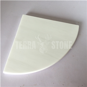 Dolomite White Marble Corner Shelf For Bathroom