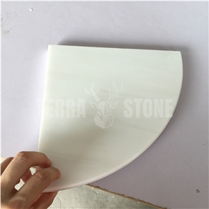 Dolomite White Marble Corner Shelf For Bathroom