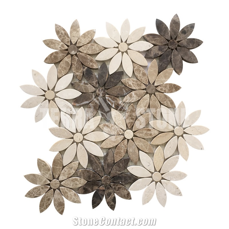Emperador Dark And Light Marble Mosaic Crema Marfil Tile