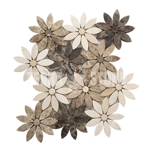 Emperador Dark And Light Marble Mosaic Crema Marfil Tile