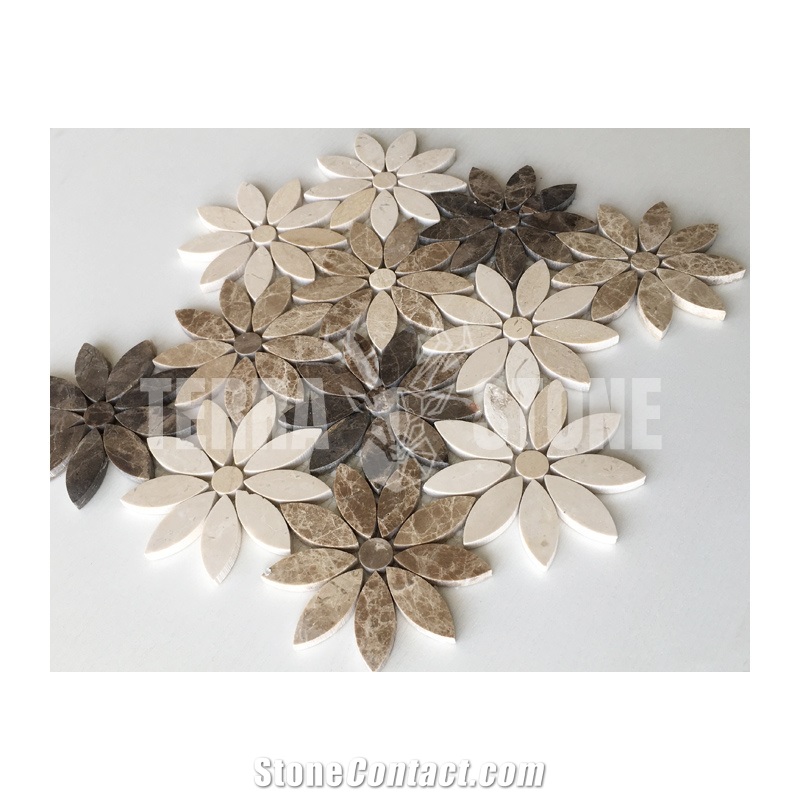 Emperador Dark And Light Marble Mosaic Crema Marfil Tile