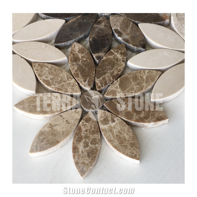 Emperador Dark And Light Marble Mosaic Crema Marfil Tile