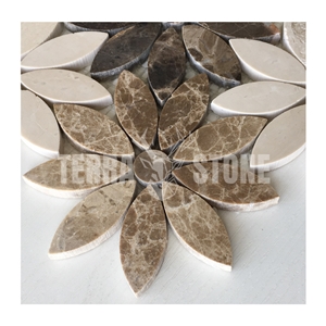 Emperador Dark And Light Marble Mosaic Crema Marfil Tile