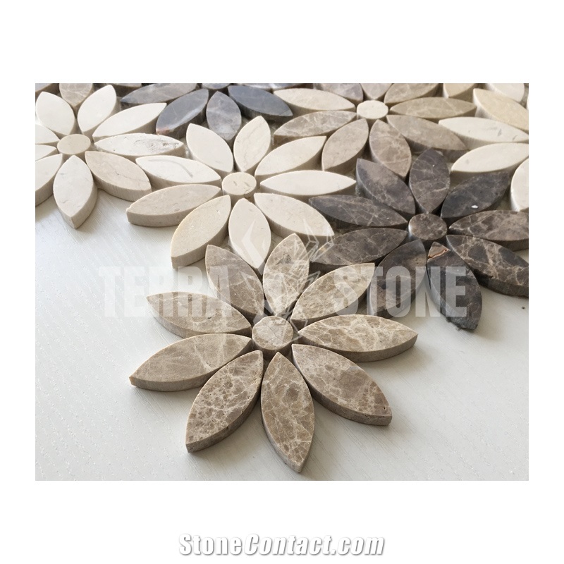 Emperador Dark And Light Marble Mosaic Crema Marfil Tile